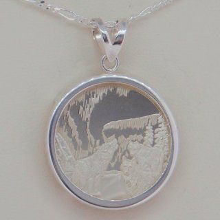 Alaska Mint Silver Medallion .999 1/4 Oz Pendant Jewelry Wolf Wolves Northern Lights Plain Edge : Collectible Coins : Everything Else