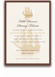 50 Rectangular Wedding Invitations   Schooner Our Love : Party Invitations : Office Products
