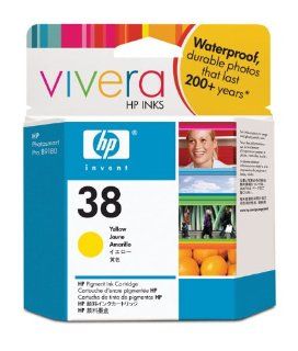 HP 38 Yellow Pigment Ink Cartridge in Retail Packaging: Electronics