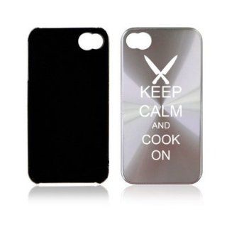 Apple iPhone 4 4S 4G Silver A1171 Aluminum Hard Back Case Cover Keep Calm and Cook On Chef Knives: Cell Phones & Accessories
