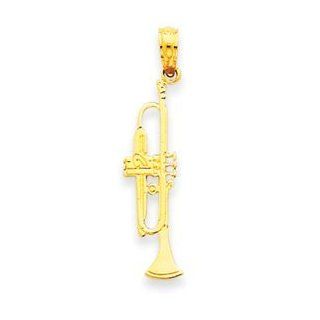 14k Gold Trumpet Pendant: Jewelry