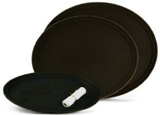 GET NS 3100 BR Oval Serving Tray, Non Skid, 31 x 25 in, Brown, Pack of 6: Kitchen & Dining