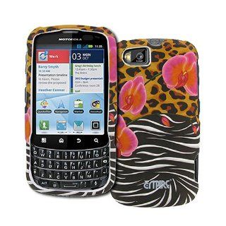 Pink Orange Black White Zebra Flower Hard Case Cover for Motorola Admiral XT603: Cell Phones & Accessories