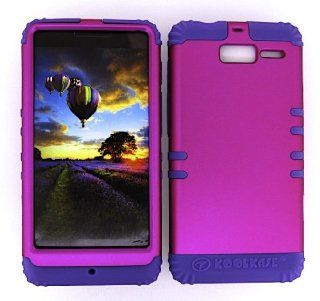 3 IN 1 HYBRID SILICONE COVER FOR MOTOROLA DROID RAZR M VERIZON WIRELESS HARD CASE SOFT LIGHT PURPLE RUBBER SKIN NEON HOT PINK LP A006 EA XT907 KOOL KASE ROCKER CELL PHONE ACCESSORY EXCLUSIVE BY MANDMWIRELESS Cell Phones & Accessories