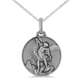 Fiorentino Saint Michael the Archangel Sterling Silver 21mm: Jewelry