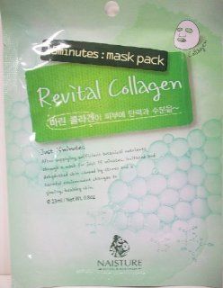 Naisture 15 Min. Collagen Essence Facial Mask Sheet Pack   Revital Collagen 10pk (e 23ml) : Beauty