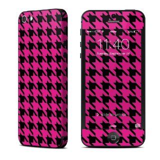 Pink Houndstooth Design Protective Decal Skin Sticker (Matte Satin Coating) for Apple iPhone 5 16GB 32GB 64GB Cell Phone Cell Phones & Accessories