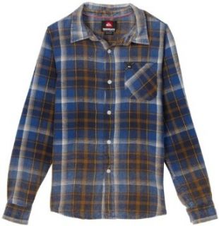 Quiksilver Boys 8 20 Ditch Flannel Shirt, Royal Blue, Small Button Down Shirts Clothing