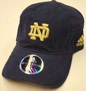Notre Dame Fighting Irish Adidas Sideline Navy Coach Hat Cap Adjustable : Sports Fan Baseball Caps : Sports & Outdoors