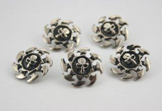 10 pcs. Silver Zinc Skull Rowel Head Rivets Studs Decorations Findings 20 mm. KSKN20 : Other Products : Everything Else