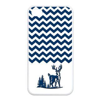 Popular colorful chevron waves with browning buck and doe longly deer logo TPU case for Iphone 4/4S: Cell Phones & Accessories