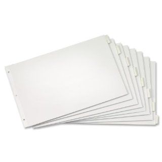 Paper Insertable Dividers, 8 Tab, 11 x 17, White Paper/Clear Tabs : Binder Index Dividers : Office Products