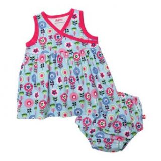 Zutano Baby Girls Newborn Dizzy Daisy Surplice Dress and Diaper Cover Set: Clothing