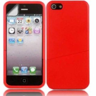 2 Piece Splitter Hardback Case Cover Skin And LCD Screen Protector For Apple iPhone 5 / Red: Cell Phones & Accessories