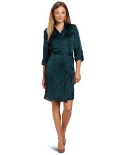 Jones New York Women's Relaxed Shirt Dress, Teal Frost/Black, 4 at  Womens Clothing store