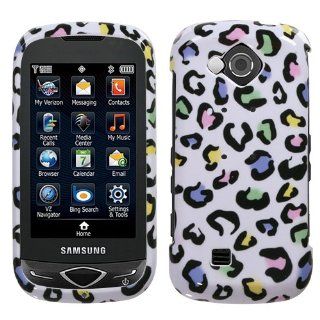Color Leopard Snap On Protector Case Phone Cover for Samsung Reality Verizon: Cell Phones & Accessories