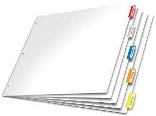 Cardinal Paper Insertable Dividers, 5 Tab, 11 x 17 Inches, Multi Color (84814) : Binder Index Dividers : Office Products