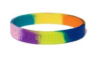 No One Fights Alone Wristband   All Cancer Awareness (Multicolored) : Sports Wristbands : Sports & Outdoors