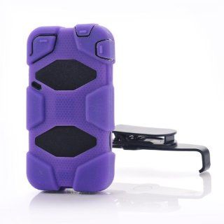 Meaci Iphone 4/4s 4 in 1 Purple Defender Body Armor with TPU Clip Against Shocks Hard Case Cell Phones & Accessories