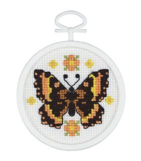 Janlynn Beautiful Butterfly Mini Counted Cross Stitch Kit: 2 1/2" Round: