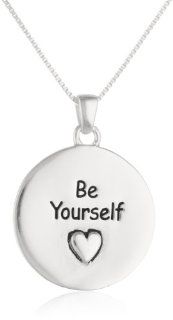 Sterling Silver "Believe In Yourself and You Really Can Fly. You Can Do Anything Nothing Is Impossible" and "Be Yourself" Reversible Bird Pendant Necklace , 18": Jewelry