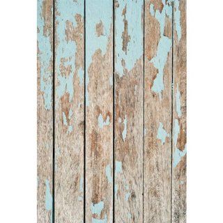 Photography Weathered Faux Wood Floor Drop Background Mat Cf7871 Blue Wash Barn Rubber Backing, 4'x5' High Quality Printing, Roll up for Easy Storage Photo Prop Carpet Mat (Can Also Be Used for Decorating Home or Patio)  Photo Studio Backgrounds 