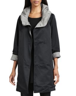 Reversible Hooded Rain Coat   Eileen Fisher