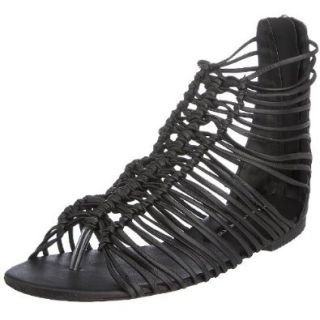 French Connection Women's Pensee Ankle Gladiator, Black, 36 M EU/6 M US: Sandals: Shoes