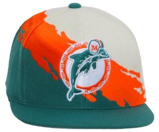 Miami Dolphins Mitchell & Ness Vintage Paintbrush Snap Back Hat : Sports Fan Baseball Caps : Sports & Outdoors