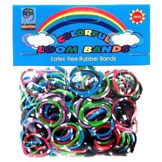 Colorful Loom Bands 300 MULTI COLOR POLKA DOT Rubber Bands with 'S' Clips: Toys & Games