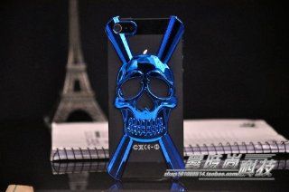 Big Mango High Quality New Stereo Fashion Rock Style Personality Skull Plastic Protective Shell Hard Below Cover Case for Apple Iphone 5 (Dark Blue): Cell Phones & Accessories