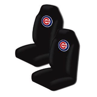 A Set of 2 MLB Major League Baseball Licensed Universal Fit Front Bucket Seat Cover   Chicago Cubs: Automotive