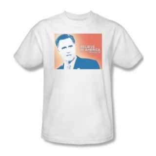 Mitt Romney Republican 2012 Election Believe In America Political Adult T Shirt: Clothing