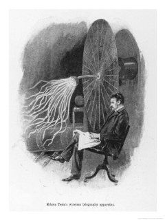 Nikola Tesla Serbian Inventor Seated Beside His Wireless Telegraphy Apparatus Giclee Print Art (9 x 12 in) : Everything Else