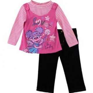 Sesame Street Girls 2 6x Sesame Love Print 2 Piece Pant Set, Big Cherry, 2T: Clothing