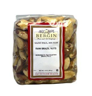 Bergin Nut Company Brazil Nuts Whole Raw, 16 Ounce Bags (Pack of 2) : Snack Nuts And Seeds : Grocery & Gourmet Food