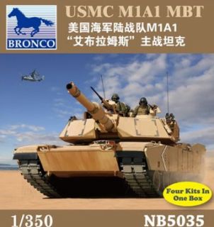 Bronco Models USMC M1A1 Abrams Main Battle Tank (Contains 4 kits), Scale 1/350: Toys & Games