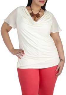 Vanilla Buttercream Top in Plus Size  Mod Retro Vintage Short Sleeve Shirts