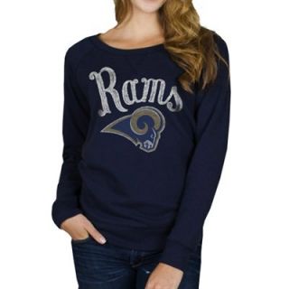 Junk Food St. Louis Rams Ladies Field Goal Fleece Sweatshirt   Navy Blue