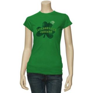 Reebok Jacksonville Jaguars Ladies Kelly Green Crazy Clover St. Patricks Day T shirt