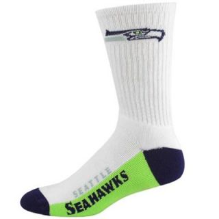 Seattle Seahawks Block Logo Crew Socks   White