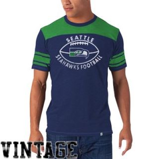 47 Brand Seattle Seahawks Vintage Top Gun T Shirt   College Navy/Green