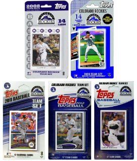 MLB Colorado Rockies 5 Different Licensed Trading Card Team Set: Sports & Outdoors