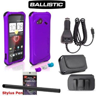 HTC Incredible 4g LTE Blue Ballistic Smooth Series Cover Case with Extra Colored Bumpers. Comes with Case that fits your Phone with the Cover on it, Car Charger, Stylus Pen and Radiation Shield.: Cell Phones & Accessories