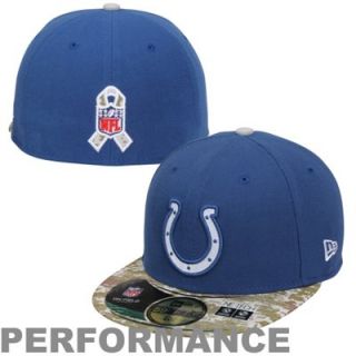New Era Indianapolis Colts Salute To Service On Field 59FIFTY Fitted Performance Hat   Royal Blue/Digital Camo