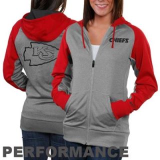 Nike Kansas City Chiefs Ladies Die Hard Full Zip Performance Hoodie   Ash/Red