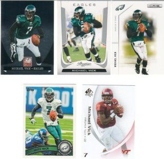Michael Vick 5 Card Gift Lot Containing One Each of His 2011 Prestige, Topps, Rookies and Stars and Donruss Elite Mint Condition Philadelphia Eagles Cards, Plus a 2010 SP Authentic Virginia Tech Card. Shipped in 100 Card Cardboard Storage Box! at 's Sp