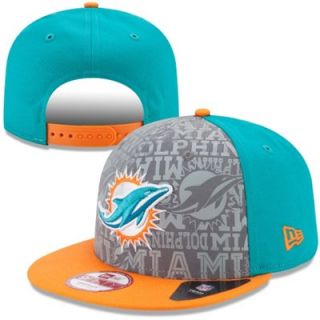 Mens New Era Aqua Miami Dolphins 2014 NFL Draft 9FIFTY Snapback Hat