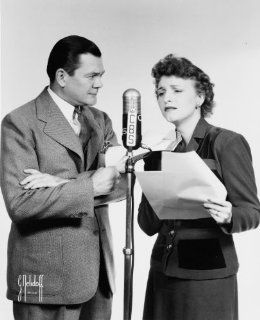 1949 TITLE: Marjorie Hannan and Hugh Studebaker doing radio show "Bachelor's a3  