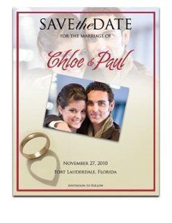 200 Save the Date Cards   Cherish Ring Heart : Greeting Cards : Office Products